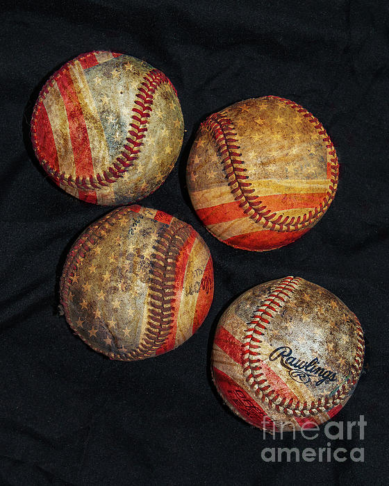 US Flag Baseballs on Black by Randy Steele US Flag Baseballs on Black by Randy Steele